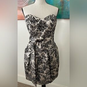 Rubber Ducky Productions New Without Tags Silver Black Brocade Strapless Mini S